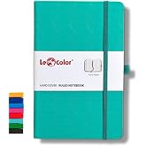LE COLOR Undated Classic Notebook Rec Note 13x21 Striped Green Pattern