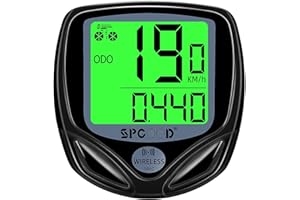 SPGOOD Ordinateur de vélo sans Fil 16 Fonctions étanche LCD Compteur de Vitesse pour vélo Compteur de Vitesse