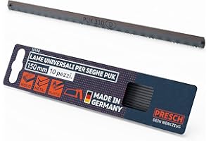 Presch Lama di sega universale PUK 150mm 10pz - Set di lame originali PUK per seghe a mano - Lama di sega universale 150mm per legno, metallo e plastica