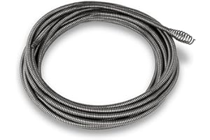 EBERTH Spirala 7,6m część zamienna do elektrycznej maszyny do czyszczenia rur (wytrzymały metal, głowica wiertnicza Boring Bulb Cutter, 560 obr./min, średnica 11mm, do rur o średnicy 2 do 5cm)