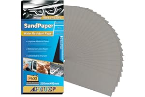 ALPXUXP 30 Pezzi Carta Abrasiva,Carta Vetrata in Grana 600,Impermeabile Levigatura a Secco e Umido Sandpaper 9 x 3,6 Pollici