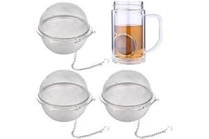 ROSERROSE Infusore per Tisane 3 Pezzi, Durevole Filtro da Tè in Acciaio Inossidabile 304, Filtro per Tisane, Filtro The Infusione, Filtro Sferico a Rete per Il Tè, Filtro da Tè Con Catena di Estensione