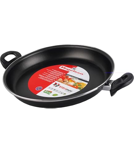 Produktbild von Paella Pfanne Induktion ROSSETTO 38 Cm Für 5 Personen Paella Pfanne Mit Gasbrenner