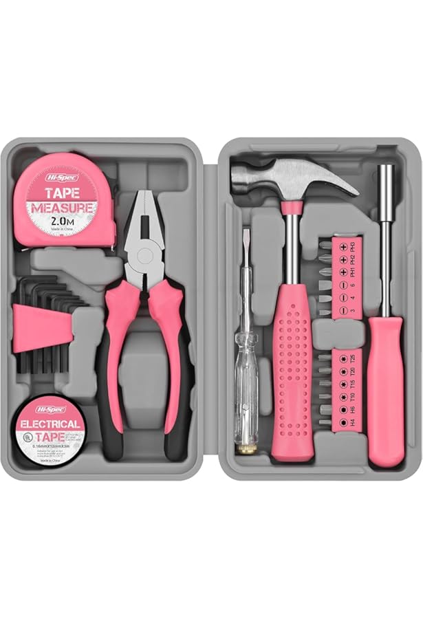 DOTCOM 9 Pieces Basic Tool Kit, Home Tool Kit for Women Men