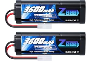 Zeee RC NiMH Batería 7.2V 3600mAh RC Batería para RC Car RC Truck RC Hobby (2 Unidades)