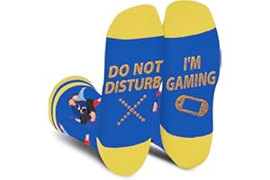 AGRIMONY Calcetines Hombre Divertidos - Do Not Disturb I'M Gaming Personalizados Originales Dibujos Estampados Graciosos Frikis Colores Algodon Calcetines - Regalos Navidad Originales para Adolescentes
