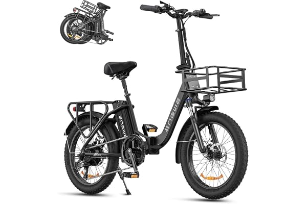 Engwe Elcykel, hopfällbar elcykel med tjocka däck på 20 tum, 15,6 Ah litiumbatteri för lång räckvidd upp till 140 km, herrcykel, 7-växlad terrängelcykel för MTB, strand och snö
