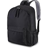 Unisex Black Backpack, Waterproof School Backpack for Women and Men | Lightweight Teenager School Backpacks for College and U