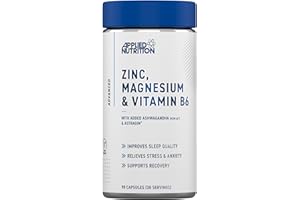 Applied Nutrition Zinc, Magnesium & Vitamin B6 with Ashwagandha Capsules - Natural Support for Hormonal Balance, Sleep Support & Stress Relief - 90 Capsules (30 Servings)