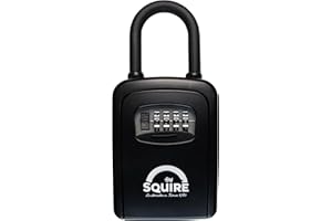 Squire KeyKeep 1 PB - Combination Key Safe – 4 Wheel Recodable (10,000 Combinations)| Weather Resistant | Die-Cast with Removable Shackle | Outdoor or Indoor Key Storage