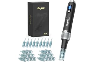 BESTAUTY Dr. pen Ultima M7S Microneedling Pen - bezprzewodowy długopis do mikronakłuwania elektryczny Derma Pen do pielęgnacji twarzy, ciała i skóry, długopis do mikronakłuwania - z 27 wkładami(Czarny)