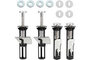 OOIOAHUAOO 4 Stück M5 WC Sitz Schrauben Set, Robust und Einfach zu Bedienen, Toilettensitz Befestigung, Breites Anwendungsspektrum, Toilettendeckel Befestigung, für WC-Sitzbefestigung (Schwarz)