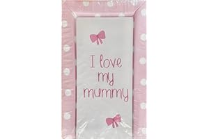 KAM Labelz Baby Nursery Waterproof Soft Padded Changing Mat| Raised Soft Edges, Easy Wipe Clean| Unisex Nappy Change Cute Lovely Animal Design for Girl Boy (Love Mummy Pink)