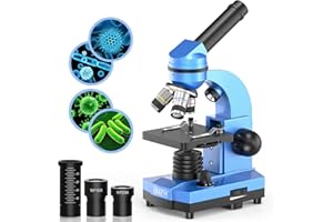 EMARTH Science Microscope pour Enfants débutants, étudiants, 40 x 1000 x Microscopes composés avec 52 Kits de Sciences éducatives (Navy Blue)
