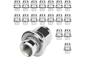 20 stycken platta förkromade hjulmuttrar M12 x 1,5 x 37 SW21 I, kompatibla med Toyota, Citoren, Mitsubishi, Peugeot