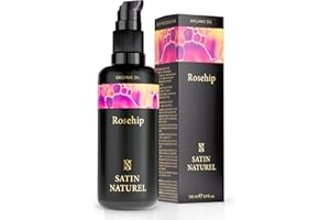 SATINNATUREL Satin Naturel Aceite Rosa Mosqueta Puro 100% ORGÁNICO y Vegano - Prensado en Frío 100ml, Rosa Mosqueta para Cicatrices - Aceite Corporal Hidratante Naturalmente con Vitamina C A y E + Omega 3