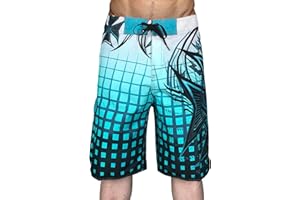 PVUCPOT Short de Plage Homme Maillot de Bain Shorty Séchage Rapide Maillot Surf Boardshort Homme Long Shorts de Sport Homme Hawaïen Short de Plage Imprimé