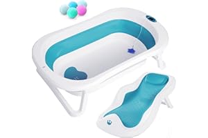 SUPERBE BEBE Foldable Baby Bath with Bath seat/Bath XXL with Thermometer to Control The Water temperature/3-level Bath - from Birth to 3 Years