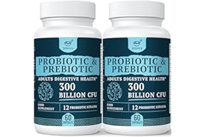 SOLAVICA 300 Billion CFU Probiotics for Digestive Gut & Immune Health, Advanced Strength Probiotics with 12 Diverse Strains + 3 Prebiotics for Women & Men (60 Count (Pack of 2))