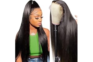 ALIONLY 30Pulgadas Peluca Mujer Pelo Natural Humano Straight 13x4 HD Lace Front Human Hair Wig Peluca sin cola pre desplumada con peluca frontal de encaje brasileño de pelo virgen de pelo bebé peluca afro