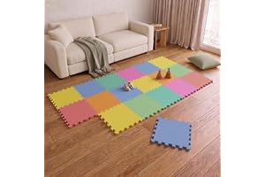 LittleTom 18 delar babylekmatta för nyfödda från dag 1-30 x 30 cm EVA-skumplattor – mjuk krypyta för småbarn – pusselgolvrutor för barn – halkfri lekplats för inomhus och utomhusbruk