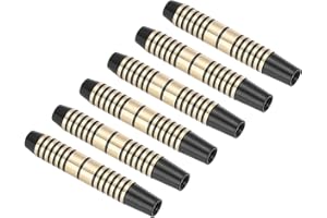 PATIKIL 16 Grammes Baril de Remplacement de Fléchettes, 6Pcs Cuivre Accessoires de Remplacement de Baril de Fléchettes pour Pointes de Fléchettes Souples et en Acier, Or Noir