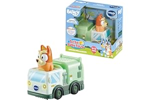 Vtech TUT TUT - Bingos Müllwagen – Spielzeug-Auto mit der Originalstimme aus der Kinderserie Bluey, Musik, aufleuchtender Taste und spannenden Geräuschen – Für Kinder von 1-5 Jahren
