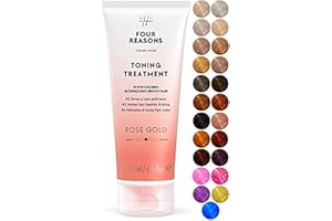 Four Reasons Color Mask - Rose Gold - (27 Colors) Toning Treatment, Color Depositing Conditioner, Tone & Enhance Color-Treated Hair - Semi Permanent Hair Dye, Vegan and Cruelty-Free, 6.76 fl oz