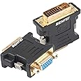 BENFEI DVI-I auf VGA-Adapter, 2 Stück DVI 24+5 auf VGA-Stecker auf Buchse, Adapter mit vergoldetem Kabel