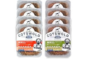 Cotswold RAW Raw Dog Food, Active 80/20 Mince, Adult Dog Food, BARF Premium British Meat Raw Food for All Dogs, Frozen Dog Meal, Beef and Lamb Mince - 8kg