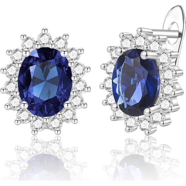 FJ Prinzessschliff Halo Ohrringe Aus 925 Sterling Silber – Mit Geburtsstein & Zirkonia – Elegante Geschenke Für Frauen