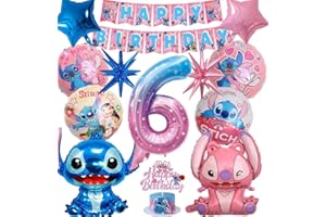 AICEENZA Stitch Hello Kty Minercraft Birthday Party Balloon - 008 (navy blue6-2)