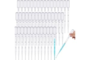 WINBEST 100 sztuk długich pipet 3ml, pipety dla dzieci, jednorazowe pipety, plastikowe pipety kroplowe, z tworzywa sztucznego, pipety transferowe do laboratorium, dzieci i majsterkowania, nauki, kosmetyki