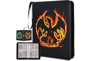 LIEKADIJIAE Pokemon Sammelalbum 50 Seiten 400 Karten Kapazität,Sammelkarten Album Sammelalbum, Sammelalbum Pokemon Karten für Card Collection Karten, Sammelalbum Karten-Schutzalbum mit Reißverschluss