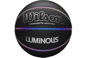 Wilson Basketball, Luminous Interior and Exterior courts, Composed leather, Official size 74, 9 cm, Iridescent channels, WTB2027ID07