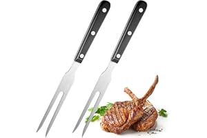 TENG HONG HUI 2 Stücke Fleischgabel Grillgabel aus Serviergabel Edelstahl mit Kunststoff Griff Tranchiergabel Lang für Grill Küche Truthahn Braten Abendessen Küchenzubehör, Fleischgabel Edelstahl