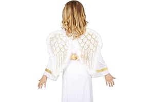 FIESTAS GUIRCA Alas de ángel con Purpurina Dorada y Cenefa de morabito 47x40 cm