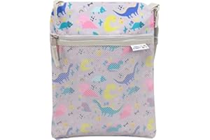tiddlers & nippers Kids Swimming Bag | Wet & Dry Bag | External Pocket for Dry Items | Swim Bag with Leak Proof, Waterproof, Zipped Section | Ideal Toilet/Nappy Training Bag (Dinky Dinos)