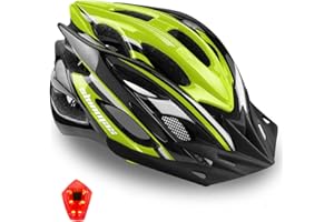 Shinmax Casco de Bicicleta LED Visera Extraíble MTB Ciclismo Montaña Ultraligero Ajustable 57-62cm