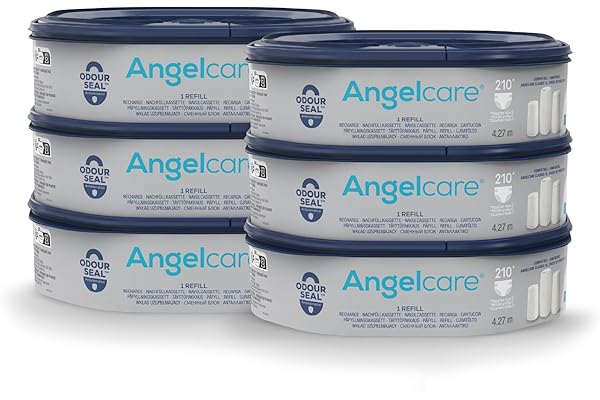 Angelcare - 6 Recharges Poubelle à Couches – Octogonale – Anti Odeur - Dress Up - Fabriqué en France