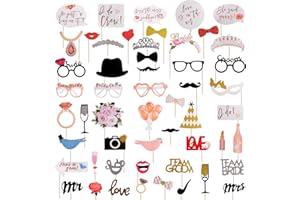 yingd Photo Booth Props, 54pcs Party Wedding Props Kit Funny Bride Selfie Hen Do Bridal Shower Night Game Accessories, Multicolor, One size