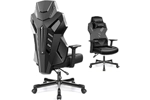 OneGame Silla Gaming, Transpirable Ergonómica Silla Gamer Adulto Estilo Carreras de Ordenador reposabrazos 3D Respaldo Ajustable Silla Escritorio con Soporte Lumbarjustable 150KG, Negro