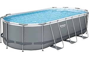 ‎BESTWAY Bestway Power Steel Ersatz Frame Pool ohne Zubehör 549 x 274 x 122 cm, grau, oval