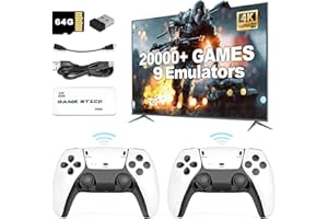 SNXIWTH Console da gioco senza fili, retrò, uscita HDMI 4K e controller wireless da 2,4 GHz con 20000+ giochi, plug and play per TV, Natale per bambini