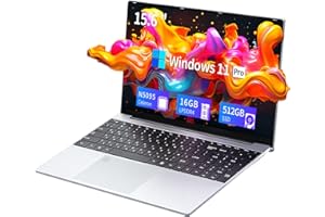 Wexultor Notebook 15,6 Pollici, PC Portatile 16 GB RAM 512GB SSD, Windows 11 PC Portatile Celeron N5095 Processor, Laptop con Digitale e Tastiera Retroilluminata, 2*USB 3.0, Mini HDMI, BT4.2