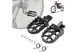 RUNFARR Dirt Bike Footpegs,Motorcycle Wide Foot Pegs Foot Pedals Rests CNC Aluminum Alloy With Springs for Sur Ron Light Bee Electric Bike CRF150F CRF230F 2003-2019-Black