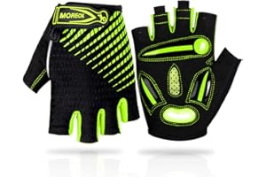 LUROON Cycling Gloves Half Finger Gel Padded Bike Gloves Anti-Slip Shock-absorbing Hand Protect Fingerless Summer Bicycle Short Gloves for Mens & Women