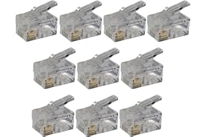 AERZETIX: 10 x Conectores Enchufe RJ9 4 Pines 4p4c