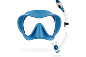 CRESSI F1 - Masque sans Cadre F1 ou Combo Set Masque + Tuba Sec pour la Plongée et Le Snorkelling, Taille Unique, Unisex