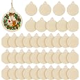 12 Decorazioni Natalizie In Legno Da Dipingere Con Pennarelli, Campanelle E Pompon, Kit Creativo Fai Da Te Per Bambini